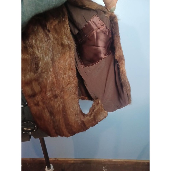 IR Fox New York Striped Fur Wrap Cape Women One Size Brown 1950 - Picture 4 of 15